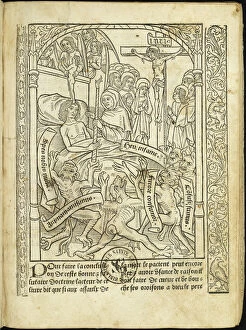 Medieval Illuminated Letter Gallery: Ars moriendi (The Art of Dying), 1496. Creator: Anonymous