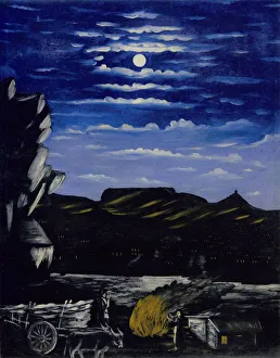 Pirosmani Prints: Arsenal Hill at Night. Artist: Pirosmani, Niko (1862-1918)