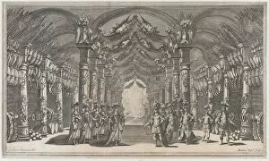 Arsenal of Mars; a group of soldiers standing across from a group of women in an arsenal; ..., 1668