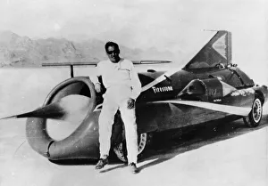 Record Breaker Prints: Art Arfons with Green Monster Land Speed Record car, c1966