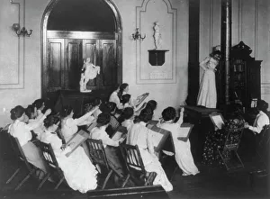 Art class with live model, Normal School, Washington, D.C. (1899?). Creator: Frances Benjamin Johnston
