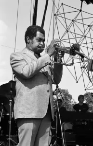 Art Farmer, Capital Jazz festival, Knebworth, July, 1982. Artist: Brian O Connor