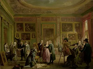 Salon Prints: The Art Gallery of Josephus Augustinus Brentano, c.1790-c.1799. Creator: Adriaan De Lelie