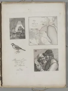 1771 1834 Prints: Art of the Lithograph: Four Engraving Samples, War Tent, Map of Toni, Bird, Dutch Farmer