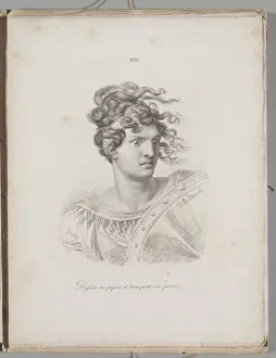 Art of the Lithograph: Head of an Amazon, Plate XIV, 1819. Creator: Alois Senefelder (German