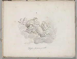 Art of the Lithograph: Madonna and Child on the Clouds, Plate II, 1819. Creator: Alois Senefelder