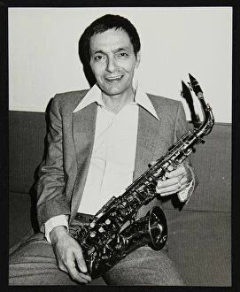 Charlie Collection: Art Pepper holding his saxophone, Royal Festival Hall, London, 14 July, 1980. Artist