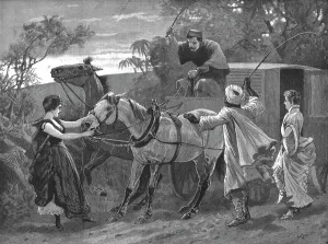 Refusal Prints: The Art of Persuasion'-Returning from a Ball in India, 1890. Creator: Unknown