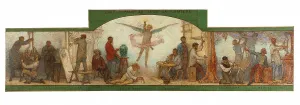 Art spreads its light far and wide: Crafts and industrial design: Sketch for the drawing... 1880. Creator: Edmond Eugene Valton