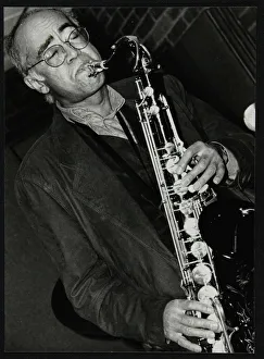 Hertfordshire Gallery: Art Themen playing tenor saxophone at The Fairway, Welwyn Garden City, 1993. Artist