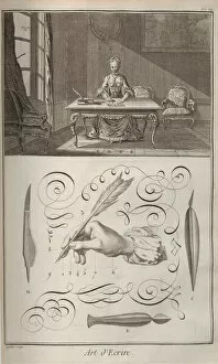 Diderot Gallery: The Art of Writing. From Encyclopedie by Denis Diderot and Jean Le Rond d Alembert, 1751-1765
