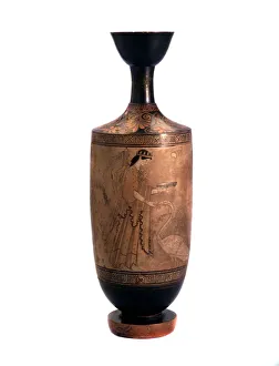 Attica Gallery: Artemis with a swan. Lekythos, white-ground, c490 BC