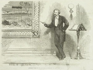 Lectern Prints: Artemus Ward in his entertainment at the Egyptian Hall, 1866. Creator: Unknown