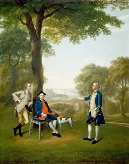 Brother In Law Prints: Arthur Holdsworth Conversing with Thomas Taylor and Captain Stancombe by River Dart, 1757