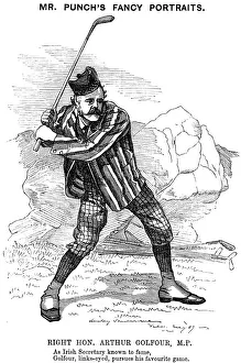 Arthur James Balfour (1848-1930), Scottish-born British statesman and philosopher, 1889. Artist: Edward Linley Sambourne