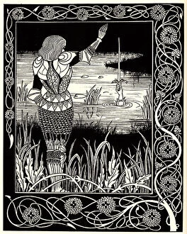 Arthurian Legend Collection: Arthur Learns of the Sword Excalibur. Illustration to the book Le Morte d Arthur by Sir Thomas Mal