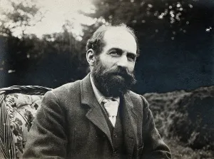 1901 Prints: Arthur Schuster, seated, facing left, aged about 50, c1901. Creator: Unknown