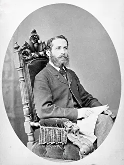 Magnetic Field Prints: Arthur Schuster, seated, facing left, aged about 38, c1888. Creator: L Suscipj