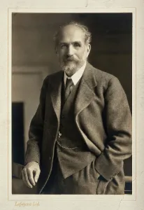 Magnetic Field Prints: Arthur Schuster, standing, facing forwards, c1920. Creator: Unknown