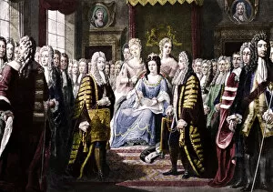 Images Dated 24th March 2017: Articles of Union Presented by Commissioners to Queen Anne, 1706