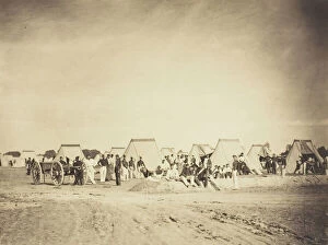 Camp De Mourmelon Collection: Artillery Encampment, Camp de Chalons, 1857. Creator: Gustave Le Gray