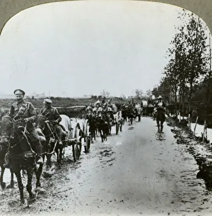 Pas De Calais Prints: Artillery making their way through mud to Gommecourt