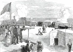 Target Practice Prints: Artillery Practice before the Prince of Wales at Malta, 1876. Creator: Unknown