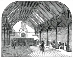 Gas Lighting Prints: The Artisan's Home, Spitalfields - the Coffee Room, 1850. Creator: Unknown