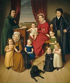 Grandmother Gallery: An Artist and His Family, c. 1830. Creator: Unknown