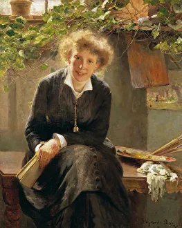 Bertha Wegmann Prints: The Artist Jeanna Bauck, 1881. Creator: Bertha Wegmann