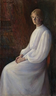 Hands In Lap Prints: The artist Ragnhild (Lalla) Hvalstad, 1895. Creator: Kris Torne