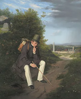 Jorgen Pedersen Roed Prints: An Artist Resting by the Roadside, 1832. Creator: Jorgen Pedersen Roed