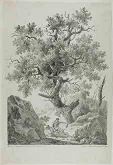 Artist in a Rocky Landscape, 1816. Creator: Pierre Antoine Mongin