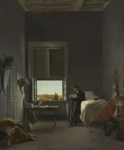 The Artist in His Room at the Villa Medici, Rome, 1817. Creator: Leon Cogniet (French