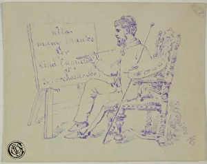 At Work Prints: Artist Seated at Easel, n.d. Creator: Nicholas Chevalier