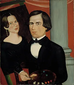 Double Portrait Prints: Artist and his Subject, c1845. Creator: Unknown