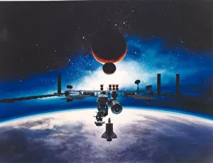 Artificial Gallery: Artists Conception of Space Station Freedom, 1991. Creator: Alan Chinchar