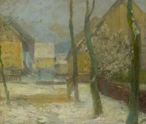 Cordak Prints: Artist's Courtyard in Slanec in Winter