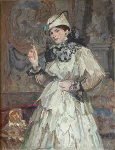 Lorgnette Prints: The Artist's Daughter in Fancy Dress, 1916. Creator: Laurits Tuxen