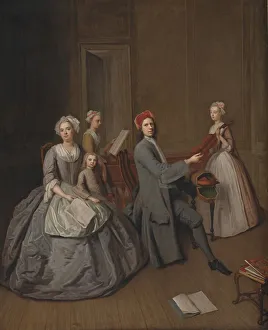 Case Prints: The Artist's Family Making Music Together, 1728-1732. Creator: Balthasar Denner