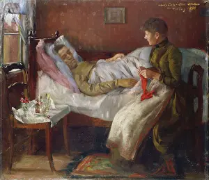 Lying Prints: The Artist's Father in his Sickbed, 1888. Creator: Lovis Corinth