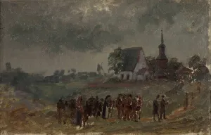 Jansson Karl Prints: The artist's own funeral I, 1874. Creator: Karl Emanuel Jansson