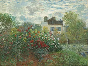 Oscar Claude Monet Prints: The Artists Garden in Argenteuil (A Corner of the Garden with Dahlias), 1873