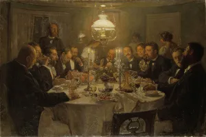 Artists Prints: An Artist's Gathering, 1903. Creator: Viggo Johansen