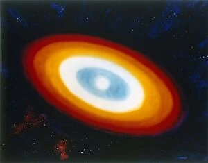 Constellation Gallery: Artists impression of disc star in constellation Cygnus. Creator: NASA