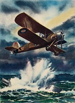 Impact Gallery: An artists impression of a Fairey Swordfish sinking a U Boat in the North Sea, 1940