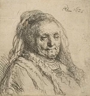 Second State Of Four Gallery: The Artists Mother: Head and Bust, Three-Quarters Right, 1628. 1628