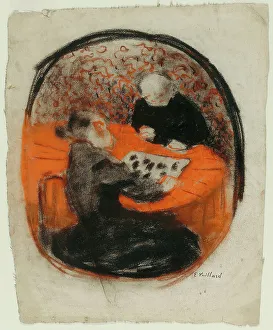 Edouard Jean Vuillard Prints: The Artist's Mother Playing Checkers, c. 1890–91. Creator: Edouard Vuillard