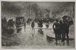 Artists Returning from the Salon, 1877. Creator: Felix Hilaire Buhot (French, 1847-1898)