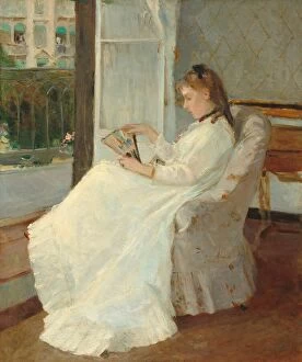 Berthe Manet Gallery: The Artists Sister at a Window, 1869. Creator: Berthe Morisot